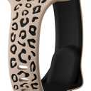 CreateGreat Slim Leopard Engraved Bands Compatible with Apple Watch Band 41mm 40mm 38mm 49mm 46mm 45mm 44mm 42mm Women, Cheetah Silicone Strap for iWatch Series 10 9 8 7 6 5 4 3 2 1,Ultra,SE (Nude Tan MT & Black)