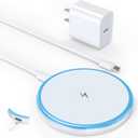 Magnetic Wireless Charger 15W with 20W Adapter & 6ft Cable MagSafe Charger for iPhone 16/15/14/13/12 Pro/Max/Plus/Mini & AirPods 3/2/Pro Fast Wireless Charging Pad for Home, Office, Travel