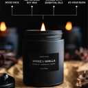 Craft & Kin Premium Smoke & Vanilla Candle | Black Scented Candles for Men | Long Lasting with 45 Hour Burn Time, 7.6oz | Soy Candle | Aromatherapy at Home | Gifts for Men