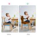 Toddler Booster Seat for Dining Table,Booster Seat for Kitchen Chair with Extended Straps,2PCS Portable with Safety Buckles,Suitable for Kids Aged 3-12 in Restaurants (Dark Brown)