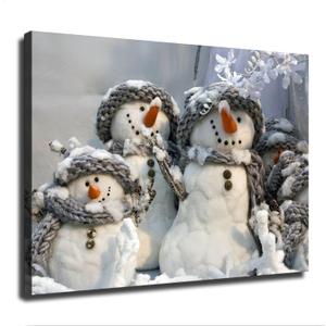 Winter Theme Beautiful and Funny Snowman Winter Scenery Posters Prints Artwork for Living Room, Bathroom, Bedroom, Home (0812 Inch Unframed)