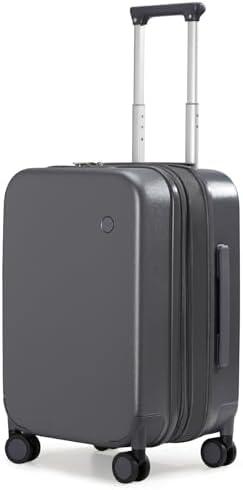 mixi 20 Inch Expandable Carry on Luggage 22x14x9 Airline Approved Suitcases with Spinner Wheels, Hardside Rolling Travel Suitcase PC with TSA Lock, Rock Gray