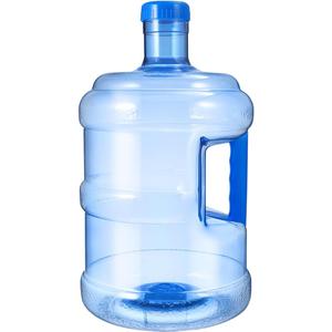 Water Bottle with Screw Cap, 5L Water Bottle Food Grade Plastic Mineral 1.3 Gallon Jug Container Carry Handle for Sports Outdoor Travel Camping Residential Commercial Use Supplies