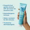 Blue Lizard Sensitive Mineral SPF 50 Sunscreen Lotion, 100% Mineral Sunscreen, UVA/UVB Protection, Infused with organic Aloe Vera, Soothes and Hydrates, 5 fl oz, EXP: 2028/02