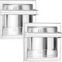 2 PCS Recessed Soap Holder with Bar, Stainless Steel Durable Soap Dish Wall Mount for Bathroom Space Saving Design Holder for Shower Bathroom Bathtub Kitchen Sink