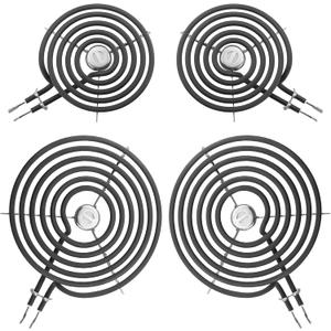WB30M1 WB30M2 Electric Stove Burners Replacement-G-E Stove Burner Replacement Kit-Fit for G-E Hot-point Stove Top Element Burner-2 WB30M1(6") & 2 WB30M2(8") Stove Burner Kit by AMI PARTS
