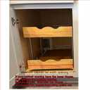 DINDON 2 Tier Pull Out Cabinet Organizer (17" W x 21" D) Slide Out Wood Shelf Double Tier Kitchen Wire Basket With Chrome Finish