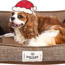 FluffyDream Small Dog Bed, Super Soft Pet Bed Furniture, Suitable for Dogs Up to 30lbs, 24'' x 20'', Tan