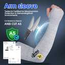 Cut Resistant Arm Sleeves for Men & Women, ANSI A5 Arm Protectors with Thumb Hole for Thin Skin and Bruising, UV50+