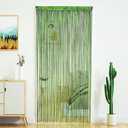 YaoYue Beaded Curtain Door String Curtains for Doorway Tassels Beads Hanging Fringe Hippie Room Divider Window Hallway Entrance Wall Closet Bedroom Privacy Decor (Grass Green, 100200cm) (39"W x 79"L (Pack of 1))