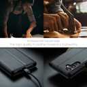 AUPAI for Samsung Galaxy S25 Wallet Case with Credit Card Holder, PU Leather RFID Blocking Folio Flip Kickstand Magnetic Clasp Protective Phone Cover for Women Men Black