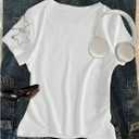 RoseSeek Girl's Number Graphic Tees Camo Print Short Sleeve Casual Summer T Shirts (White)