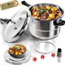 WantJoin Pressure Cooker Stainless Steel 4 Qt, Commercial Stove Top Pressure Cooker Pot Used for Pressure Foodie or Steaming, Compatible with Gas & Induction Cooker