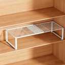 Multi-Functional Adjustable Metal Wire Shoe Rack Organizer - Stackable Shoe Storage for Closet, Extendable 15-24.4in, Retractable Entryway Shoe Cabinet Shelf (White, 1 Pack)