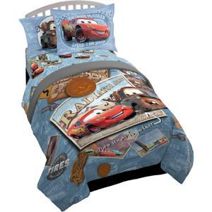 Disney/Pixar Cars Tune Up Blue/Gray 7 Piece Full Bed in A Bag with Lightning McQueen & Mater in Radiator Springs (Official Disney/Pixar Product)
