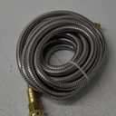 Metal Garden Hose 20 ft  304 Stainless Steel Water Hose with Brass Fitting, Garden Hoses Flexible, Lightweight, No Kink, Heavy Duty for Outdoor (20 ft) (Silver)