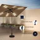 C-Hopetree Rectangular Outdoor Patio Market Umbrella with Solar LED Lights 6.5 x 10 ft