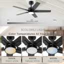 Vagizm Ceiling Fan with Light Remote: 42 Inch Modern Fans with Dimmable Tri-Color Temperature LED - Quiet Reversible DC Motor for Home Office Bedroom