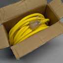 POWGRN 50 ft 12/3 Outdoor Extension Cord Waterproof Heavy Duty with Lighted Indicator End 12 Gauge 3 Prong, Flexible Cold-Resistant Long Power Cord Outside, 15Amp 1875W SJTW Yellow ETL Listed