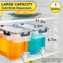 3 Pcs Plastic Drink Fridge Dispenser with Spigot, Clear Beverage Dispensers for Parties with Handle and Daily Use, Juice Milk, Tea, Containers Drink Dispenser with Lids for Fridge Water Dispensers