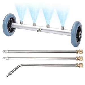 16 Inch Undercarriage Pressure Washer Attachment, Pressure Washer Undercarriage Cleaner, Under Car Washer Attachment with 3 Extension Wand, 4000 PSI