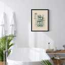 ARPEOTCY Framed Canvas Wall Art, 11x14 Inch Funny Duck in Bathrobe, Humorous Bathroom Wall Decor for Restroom, Toilet, or Powder Room