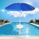 7ft Floating Umbrella for Inside of Sun UV Protection Outdoor Umbrella with Base, Portable Floating Table and Drink Cup Holders No-Tools Setup Summer Supplies for Beach Lake