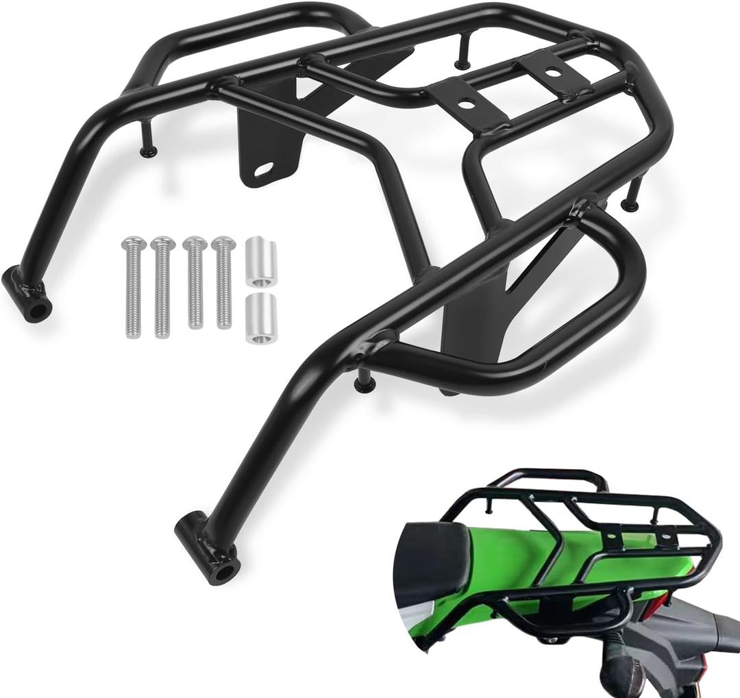CHIFUN Luggage Rack for KLX230 KLX 230 2019-2025, Rear Cargo Rack Replacement for Kawasaki, Steel Motorcycle Luggage Shelf Bracket with Hand Grip Rail Bar (Black)