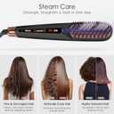 TOME Steam Hair Straightener Brush, Anti Scalding Design 2 Steam Levels, 3 Heat Settings, Fast Styling Steam Brush with Less Heat Damage, Anti-Frizz 100-240 Dual Voltage Black