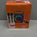 Karaoke Machine, Portable Bluetooth Speaker with 2 Wireless Microphones for Adults & Kids with Lights, Karaoke Microphone with PA System Supports USB/TF/FM/AUX for Home Party Home System Packages (Black)