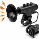 Electric Bike Horn, 120dB Waterproof Electronic Bicycle Bell with 300mAh Rechargeable Battery | Bicycle Horn for Handlebars | Easy Installation Bells for Adults, Kids Mountain Bike & Ebike - Black