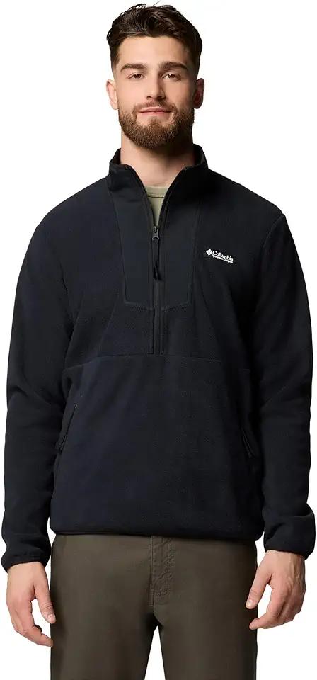 Columbia Mens Sequoia Grove Half Zip Fleece, M, Black