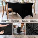Famstar Table Cloth Black 8FT Spandex Tablecloth for Rectangle Fitted Table Cloths Stretch Covers Washable Wrinkle Free Tablecloths for Festival Camping Picnic Wedding Party
