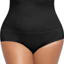 OEAK Womens Tummy Control Shapewear Seamless Girdle High Waisted Body Shaper Panties Plus Size Shapewear Shorts & Briefs (Small)