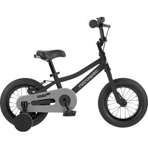 Retrospec Koda Plus Kids Bike for Boys & Girls Ages 2-3 Years - 12" Children's Bicycle, Adjustable Seat & Handlebars, Removable Training Wheels, Front Hand Brakes, Rear Coaster Brake & Safety Bell (Black)