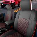for Jeep Gladiator 2020-2024 2025 Seat Covers, Front & Rear Cushion Cover Custom Fit for Jeep Gladiator Waterproof Seat Cover Protectors Full Coverage (Black+Red 2021 2022, Not for Power Seats