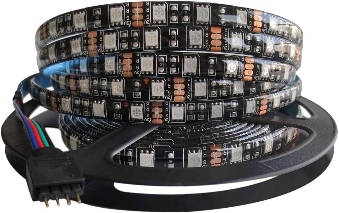 5M Black PCB 5050 RGB LED Strip Waterproof IP65 300 SMD Black PCB Board DC 12V Flexible Light (RGB (Red, Green, Blue))
