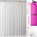 BCMRUN Knitting Needle Set, 22PCS 2mm(B)-8mm(L) Straight Single Pointed Stainless Steel Sweater Needles Set(11Pair-11 Size,9.8 inch) with Locking Stitch Makers Large-Eye Needles Measure Tape (36CM)