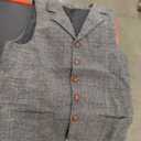 Mens Suit Vest Waistcoat Tweed Retro V Neck Wool Herringbone for Prom S
