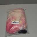 BERON Pink and White Long Wigs Curly Wavy Women's Wigs with Bangs Pink White Ombre Colorful Heat Resistant Synthetic Wigs for Cosplay or Daily Wigs Wig Cap Included