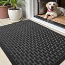 Color&Geometry Outdoor Mat for Front Door Home Entrance Outside Entry Patio Waterproof Heavy Duty Doormat Outdoor Floor Welcome Matt - 24"x36" Black