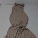 PRETTYGARDEN Womens 2025 Summer Off The Shoulder Dress Ruched Bodycon Sleeveless Split Cocktail Party Maxi Dresses (XX-Large, Khaki)