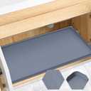 Waterproof Under Sink Mat 34" x 22", Silicone Cabinet Liner, Rubber Protector for Kitchen and Bathroom, Keeps Cabinets Clean, Dry, and Organized (Grey) (Gray)