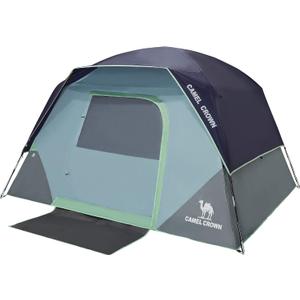 CAMEL CROWN Tents for Camping 4 Person Waterproof Quick Setup Folding Outdoor Backpacking Tents 4 People Family Hiking (Navy Blue)