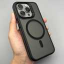 Bicolour Magnetic Case for iPhone 15 14 13 12 Pro Max [Compatible with MagSafe] Millitary Shockproof Translucent Hard Heavy Duty Matte Anti-Fingerprint Cover (Black,for iPhone 13 Pro Max)