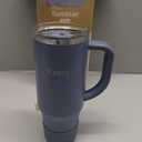 Renoj Insulated Mug 100% Spill Resistant Insulated Water Bottle for Iced Coffee & Hot Drinks - Fits Car Cup Holder, Ideal Gift, 2 Straws & Silicone Boot - FlexSlide Navy Blue 32 oz (EXP 07/12/25)