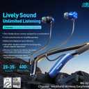 WK LIFE BORN TO LIVE- Neckband Wireless Earphone with Wireless 5.3 chip and Skin-Friendly Silicone Memory, 35 Hr Play Time with HD Voice & Battery Level Dislay for Quick Reference, Blue