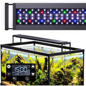 SEAOURA 24/7 LED Aquarium Light for 24-30 Inch Fish Tank, Auto On Off with Timer, 9 Colors, Adjustable Brightness, Daylight & Moonlight Mode, Full Spectrum Fish Tank Light for Plants, 36W