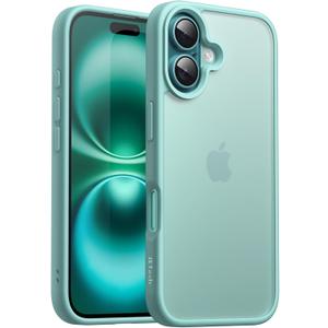 JETech Matte Case for iPhone 16 Plus 6.7-Inch, Shockproof Military Grade Drop Protection, Frosted Translucent Back Phone Cover, Anti-Fingerprint (Teal)