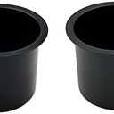 SEETOOOGAMES Jumbo Aluminum Drop-in Poker Table Cup Holder Insert (Pack of 2) (Black White)